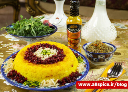 ته چین مرغ زعفرانی