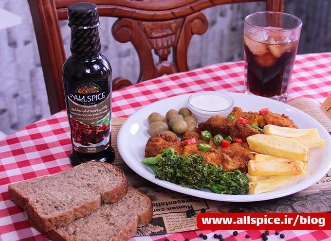 مرغ سوخاری ترد و خوشمزه تهیه شده با چاشنی عشایری