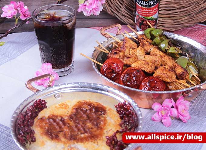 جوجه کباب تابهای تهیه شده با چاشنی بلوچی آلس پایس