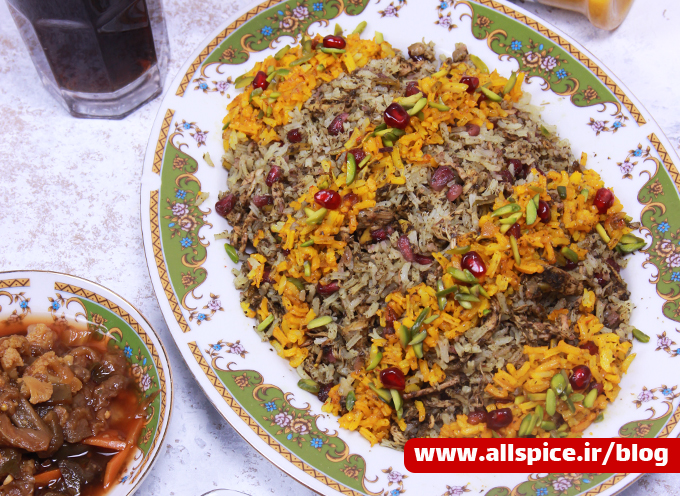 طرز تهیه انار پلو خوشمزه و مجلسی با چاشنی زعفرانی آلس پایس